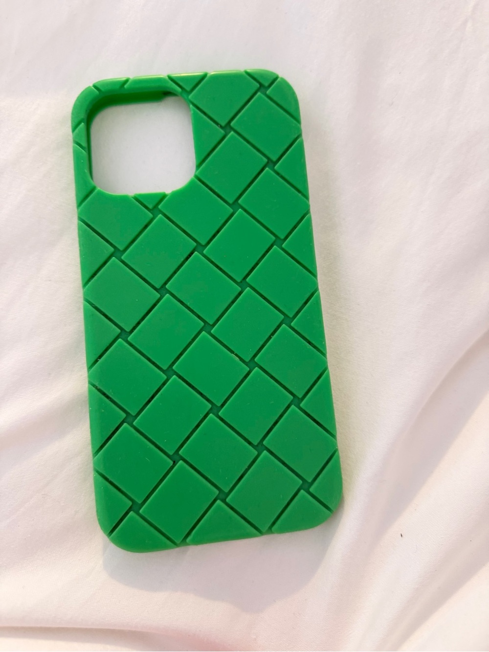 Green Silicone Quilted iPhone 13/14 Pro Max Case - Unbranded